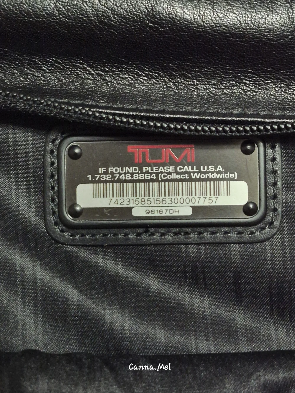 TUMI Black Leather Laptop Briefcase - Professional Messenger Bag